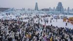 Rekor! Potret Antusias Pengunjung Liburan di Festival Es Harbin