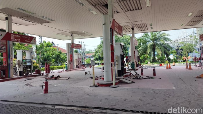 Suasana SPBU Undip Semarang usai terdengar ledakan, Rabu (10/1/2024) siang.