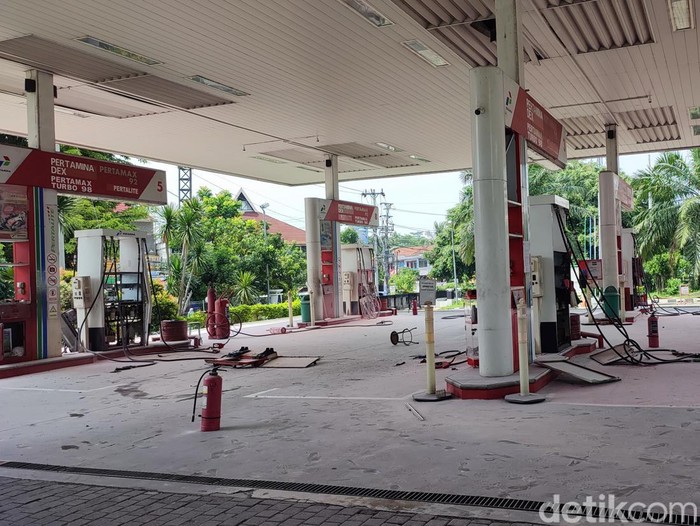 Suasana SPBU Undip Semarang usai terdengar ledakan, Rabu (10/1/2024) siang.