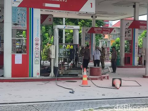Suasana SPBU Undip Semarang usai terdengar ledakan, Rabu (10/1/2024) siang.