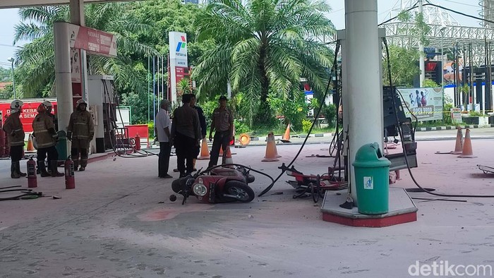 Suasana SPBU Undip Semarang usai terdengar ledakan, Rabu (10/1/2024) siang.