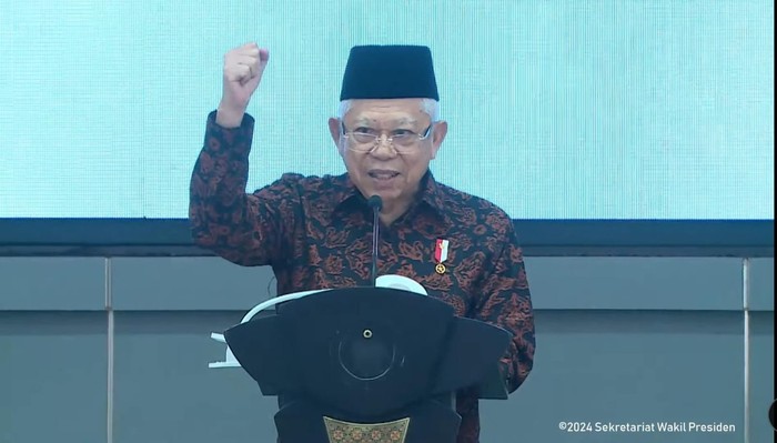 Wapres Maruf Amin di HUT PDIP (tangkapan layar youtube setwapres))