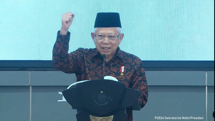 Wapres Maruf Amin di HUT PDIP (tangkapan layar youtube setwapres))