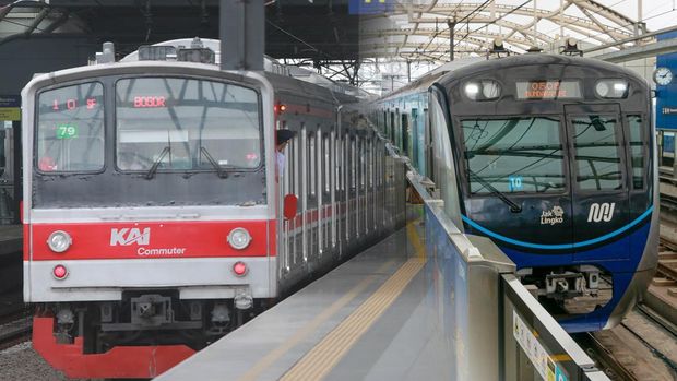 Foto Kolase KRL Commuter Line dan MRT Jakarta. Foto Kolase KRL Commuter Line dan MRT Jakarta. (Dok. CNBC Indonesia/Muhammad Sabki dan jakartamrt)