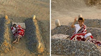 Meski gambar pertama terlihat memilukan, namun foto tersebut sebenarnya direkayasa oleh sang fotografer. Foto: Boredpanda