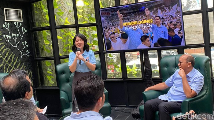 Grace Natalie di acara talkshow di Brizola, Jalan Tirtayasa Raya, Jakarta Selatan, Kamis (11/1/2023).
