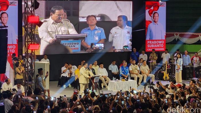 Prabowo Subianto di Bangka Belitung, 11 Januari 2024. (Adrial Akbar/detikcom)