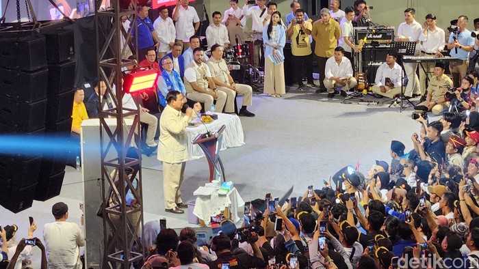 Prabowo Subianto di Bangka Belitung, 11 Januari 2024. (Adrial Akbar/detikcom)