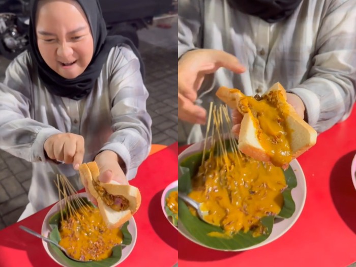 cara unik makan sate Padang
