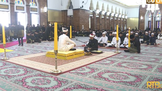 Suasana menjelang pernikahan Pangeran Mateen dari Brunei. (Tangkapan layar RTBGo Livestreaming Channel)