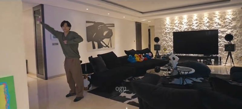 V BTS perdana menunjukkan isi rumahnya V BTS perdana menunjukkan isi rumahnya