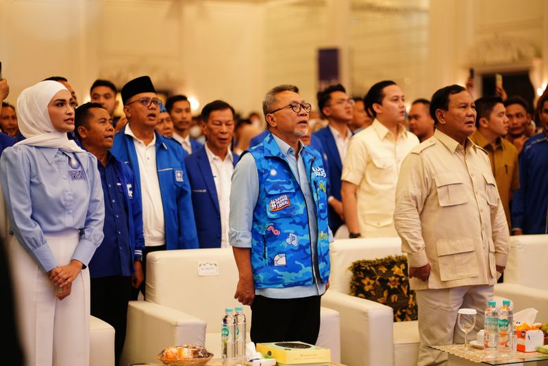 Zulkifli Hasan dan Prabowo Subianto kampanye di Lampung, Kamis (11/1/2024).