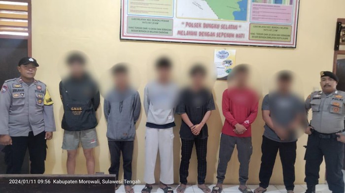 9 pria keroyok karyawan mabuk di Morowali ditangkap.