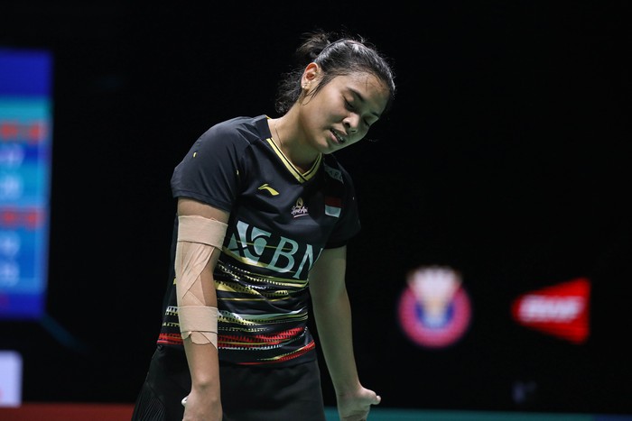 Gregoria Mariska Tunjung dikalahkan Chen Yufei di perempatfinal Malaysia Open 2024.