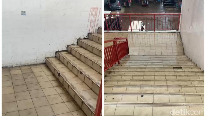 Kondisi akses tangga menuju Jembatan Ampera kini sudah bersih