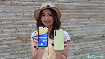 Layar Galaxy A15 series juga mendukung refresh rate 90Hz dan memiliki tingkat kecerahan maksimal hingga 800 nits, 39% lebih tinggi dari layar Galaxy A14 series. Foto: Virgina Maulita Putri/detikINET