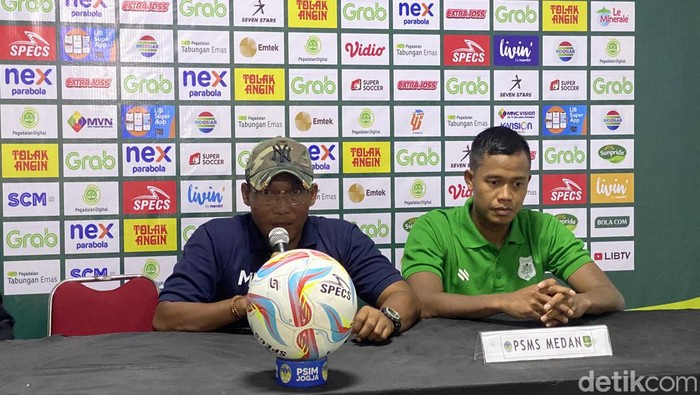 Sesi jumpa pers PSMS Medan usai laga babak 12 besar Liga 2, Jumat (12/1/2024).