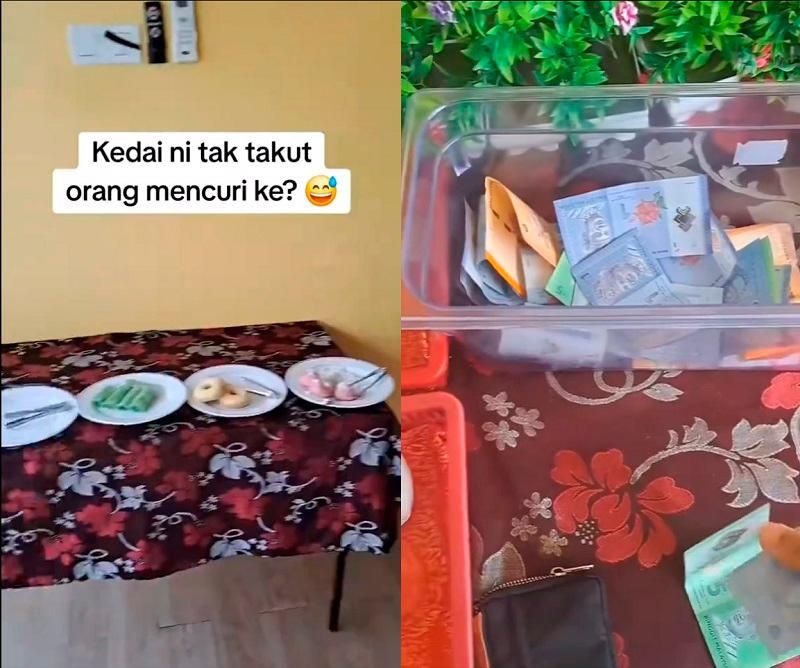 Jangan takut kalah!  Warung makan ini mempersilakan pelanggannya untuk mengambil apapun yang mereka mau