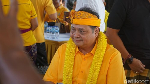 Airlangga Hartarto saat hadir dalam Kampanye Tatap Muka Golkar di Kecamatan Mengwi, Kabupaten Badung, Bali.