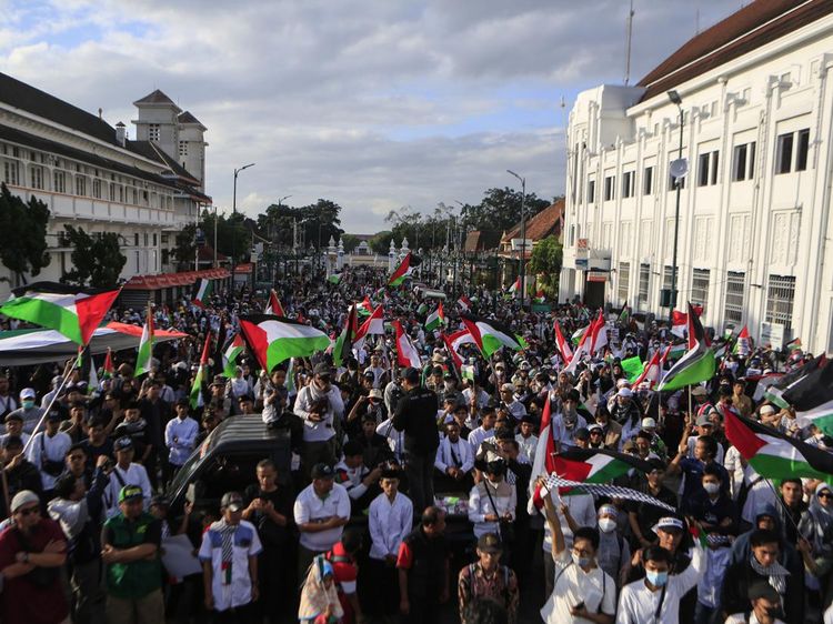 Aksi 100 Hari Genosida Israel ke Palestina di Nol KM Yogyakarta