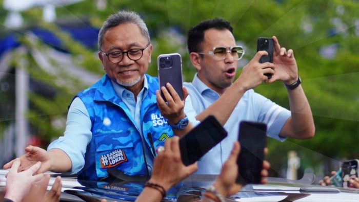 PAn dan Raffi Ahmad kampanye di Lampung, Kamis (11/1/2023).