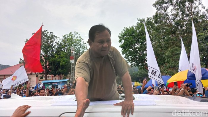 Prabowo Subianto kampanye di Batam. (Alamudin Hamapu/detikSumut)
