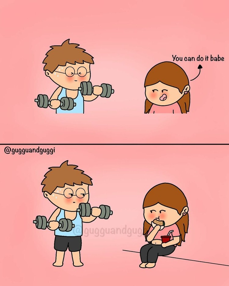 Seorang ilustator dengan akun Instagram Gugguandguggi yang memiliki 477 followers,  membuat komik yang begitu romantis. Berikut daftar komiknya.