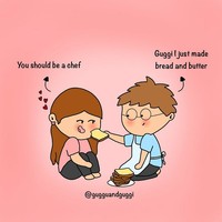 Seorang ilustator dengan akun Instagram Gugguandguggi yang memiliki 477 followers,  membuat komik yang begitu romantis. Berikut daftar komiknya.