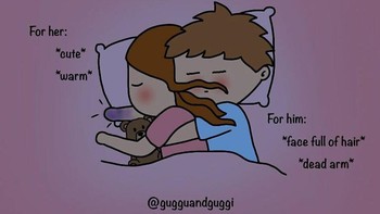 Kurang lebih begini pemandangan ketika dipeluk saat tidur. Foto: (Bored Panda).
