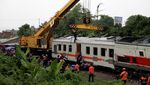 KAI Kerahkan Crane untuk Evakuasi KA Pandalungan Anjlok di Sidoarjo