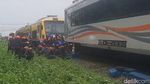 Kondisi KA Pandalungan yang Anjlok di Dekat Stasiun Tanggulangin