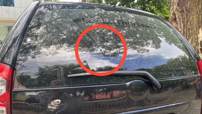 Mobil Ketua Garda Prabowo-Sulsel Jabal Nur ditembak OTK di Bantaeng.
