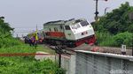 Kondisi KA Pandalungan yang Anjlok di Dekat Stasiun Tanggulangin