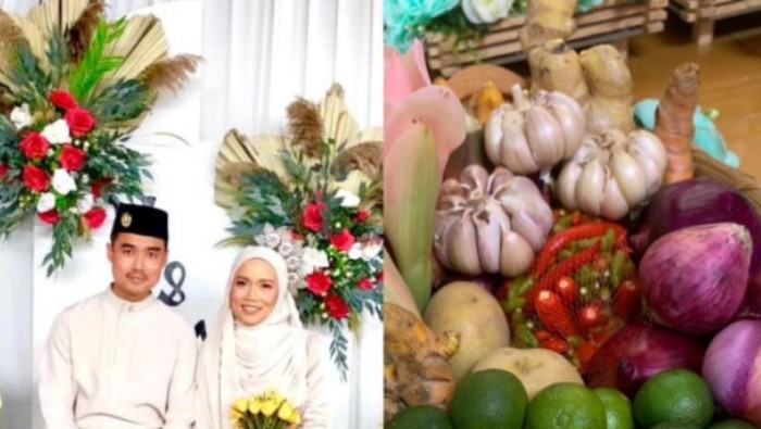 Pernikahan pasangan Siti Masnida Abdul Malek dan Yusri, viral di media sosial.