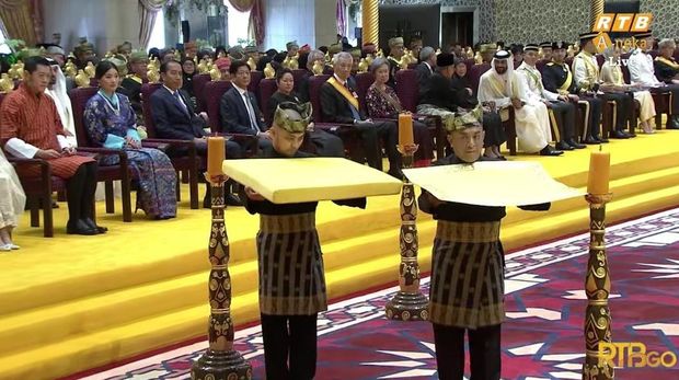 Sejumlah pemimpin negara hadir di Royal Bersanding Ceremony Pangeran Abdul Mateen (Tangkapan layar YouTube RTB News).