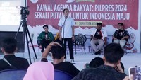 Kegiatan yang dihelat dengan tajuk ‘Kawal Agenda Rakyat: Pilpres 2024 Sekali Putaran untuk Indonesia Maju’ itu untuk kemenangan Prabowo-Gibran.