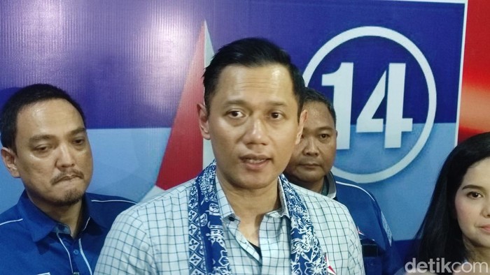 Ketum Partai Demokrat Agus Harimurti Yudoyono di Semarang, Senin (15/1/2024).