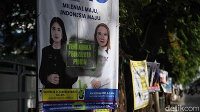 Potret Poster Caleg Dicap Tersangka Penusukan Pohon