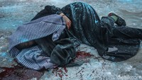 Ini momen aksi teatrikal yag digelar Filantropi Muda Indonesia yang bertajuk 100 hari genosida yang terjadi di Gaza Palestina.