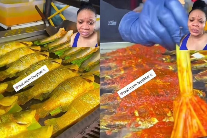 Wanita Nigeria pertama kali lihat proses masak ikan bakar