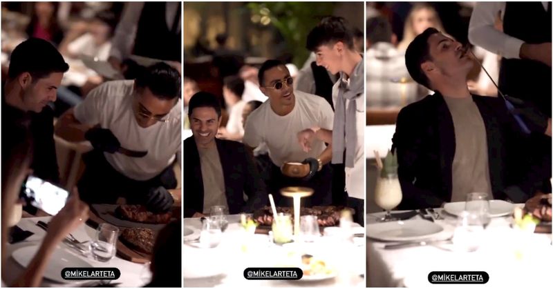 Bos Arsenal Makan Malam di Restoran Salt Bae, Berakhir dengan Hujatan The Gooners