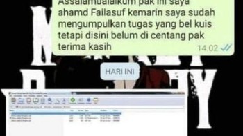 Nah loh, ketahuan kan copy tugas teman. Foto: Instagram/pesanlucuindonesia  