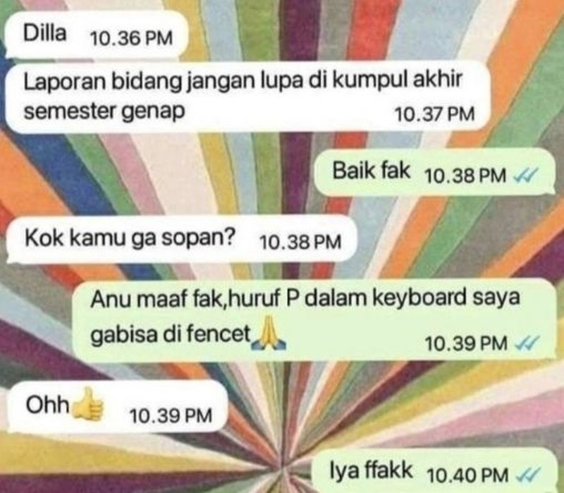 Komunikasi guru dan murid di era modern sudah bisa lewat chat. Tapi jangan sampai blunder kayak berikut ini, ya.
