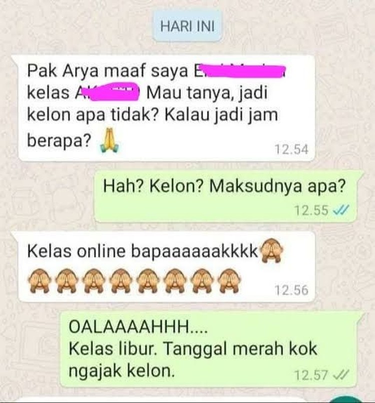 Komunikasi guru dan murid di era modern sudah bisa lewat chat. Tapi jangan sampai blunder kayak berikut ini, ya.