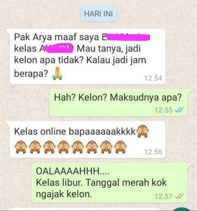Komunikasi guru dan murid di era modern sudah bisa lewat chat. Tapi jangan sampai blunder kayak berikut ini, ya.