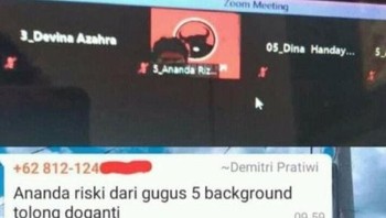 Tolong background-nya diganti ya, Riz. Foto: Instagram/awreceh