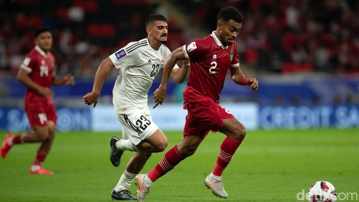 Irak mengalahkan Indonsia dengan skor 3-1 padalaga Grup D Piala Asia 2023. Hasil ini menempatkan Indonesia menjadi juru kunci sementara Grup D dengan nirpon. Pertandingan Indonesia vs Irak berlangsung di Ahmad bin Ali Stadium, Al Rayyan, Qatar, Senin (15/1/2024) malam.