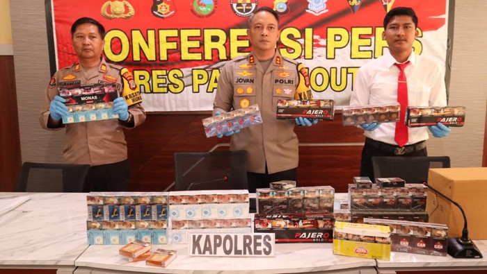Polisi merilis kasus penjualan rokok ilegal di Parigi Moutong.