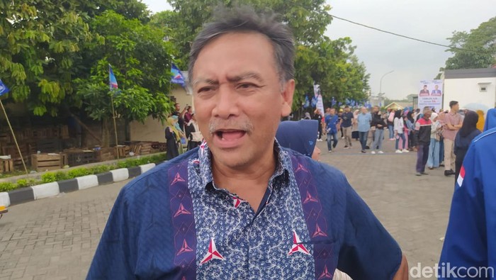 Sekretaris Majelis Tinggi Partai Demokrat, Andi Mallarangeng, di Temanggung, Jawa Tengah, Selasa (16/1/2024).