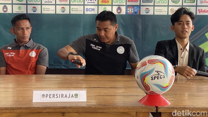 Sesi jumpa pers Persiraja Banda Aceh jelang menghadapi PSIM Jogja di Monumen PSSI, Kota Jogja, Selasa (16/1/2024).